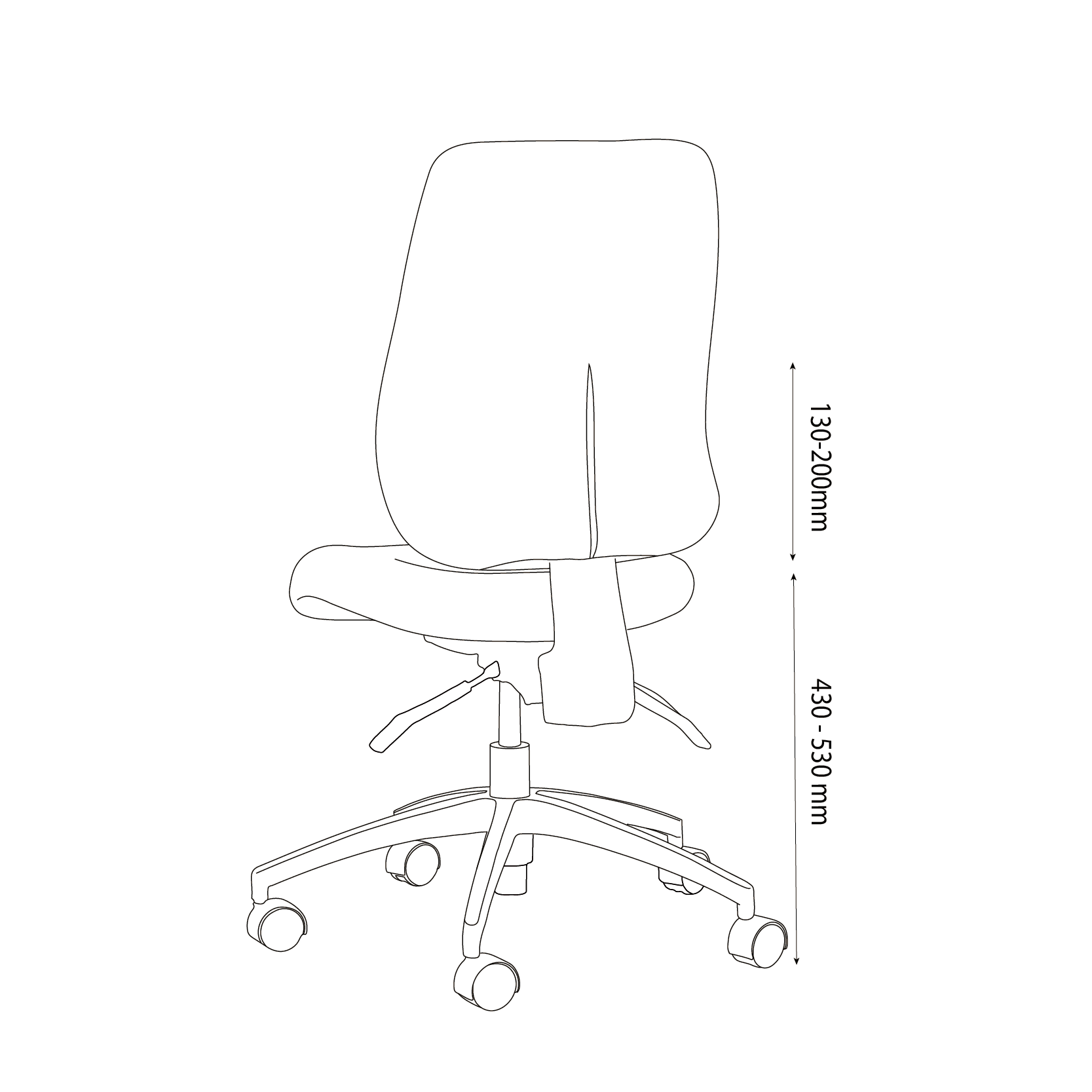 Project W Chair Back line drawing