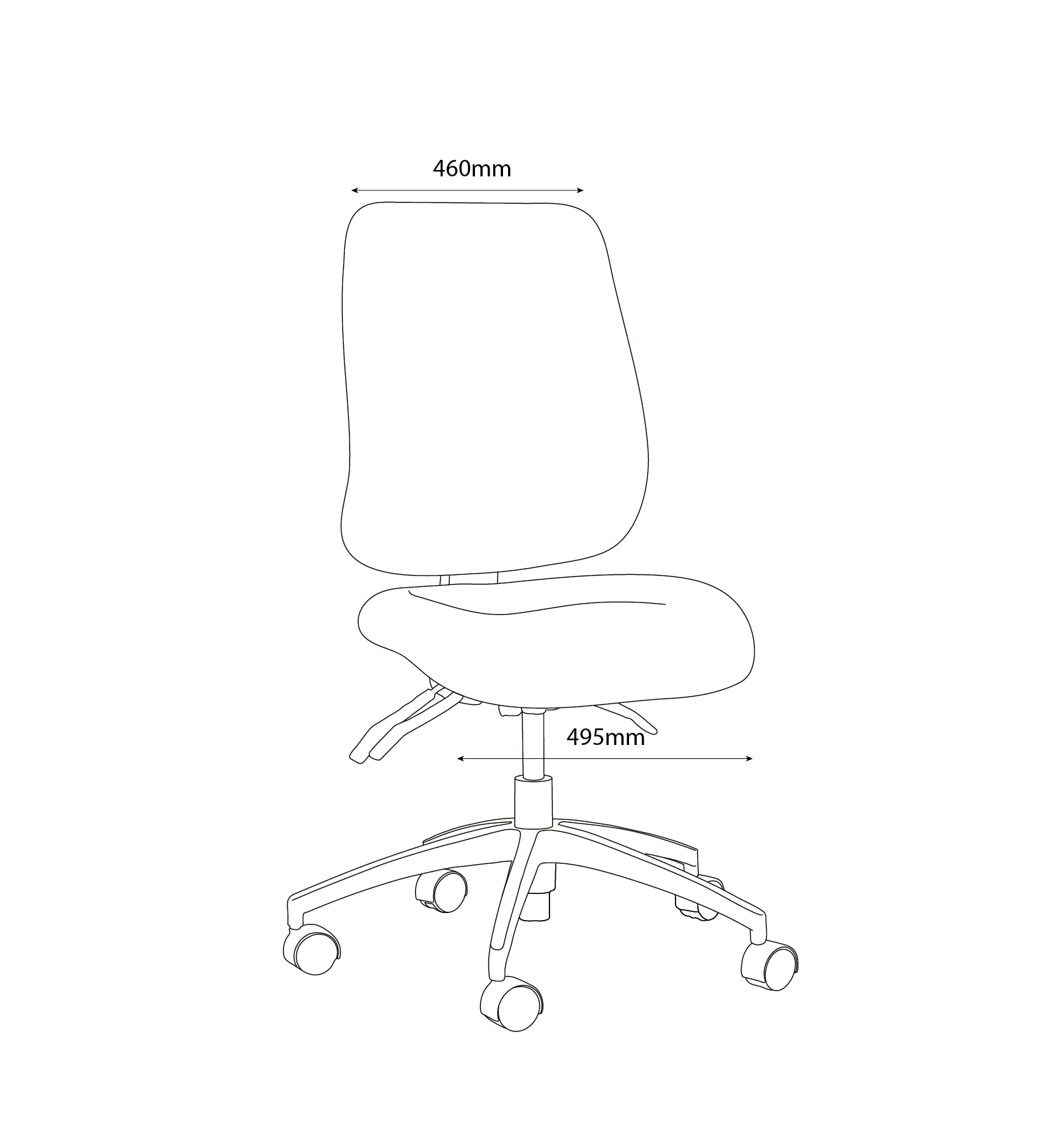 project W chair Front line drawing