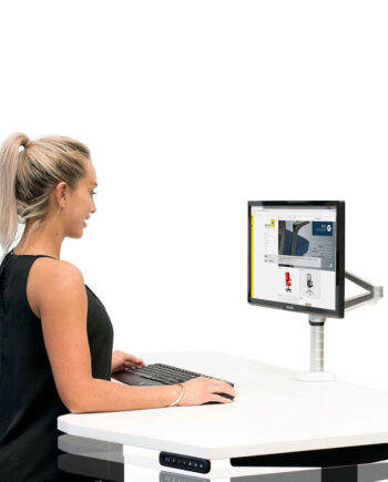 Gregory Shoulder Support Sit Stand Desk In Use Height Adjustable