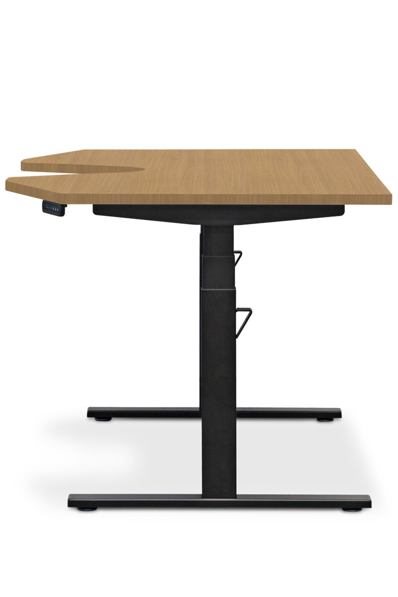 Gregory Shoulder Support Sit Stand Workstation Beech Top, Black Frame. Product Code: SITSTAND-BLACK