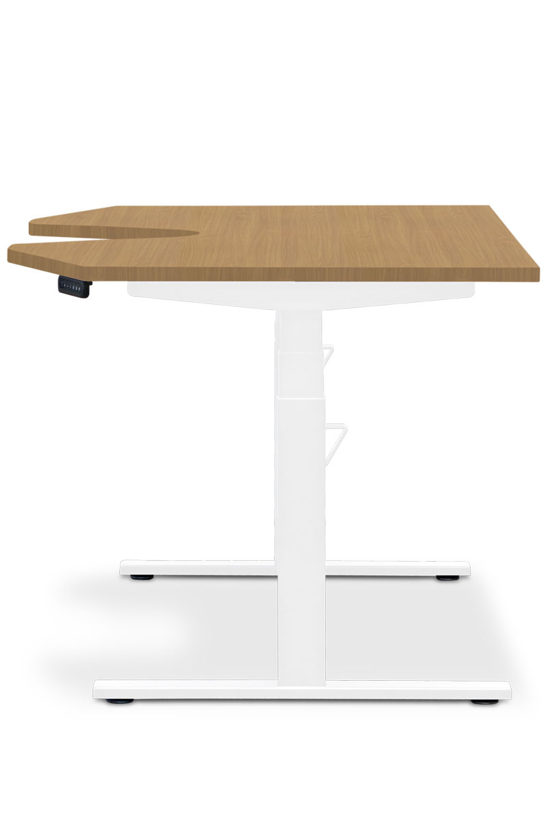 Gregory Shoulder Support Sit Stand Workstation Beech Top, White Frame. Product Code: SITSTAND-WHITE