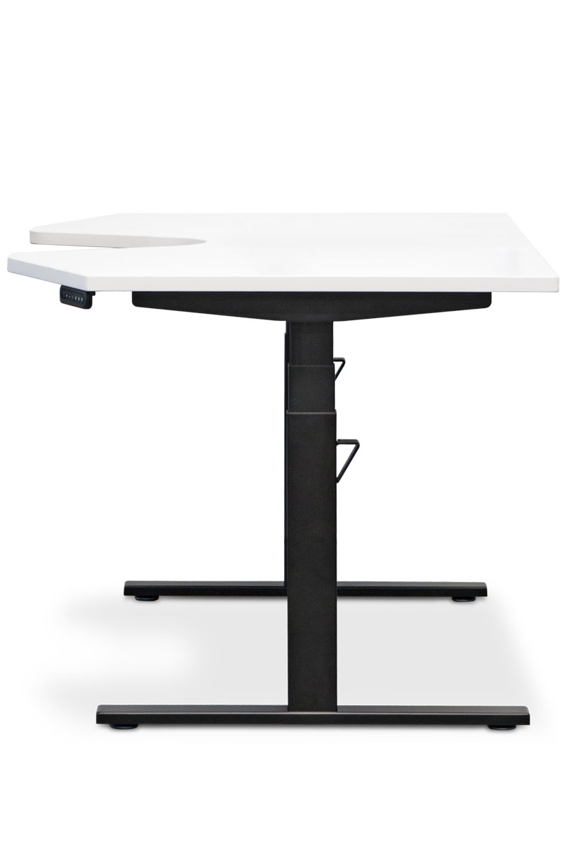Gregory Shoulder Support Sit Stand Workstation White Top, Black Frame. Product Code: SITSTAND-BLACK