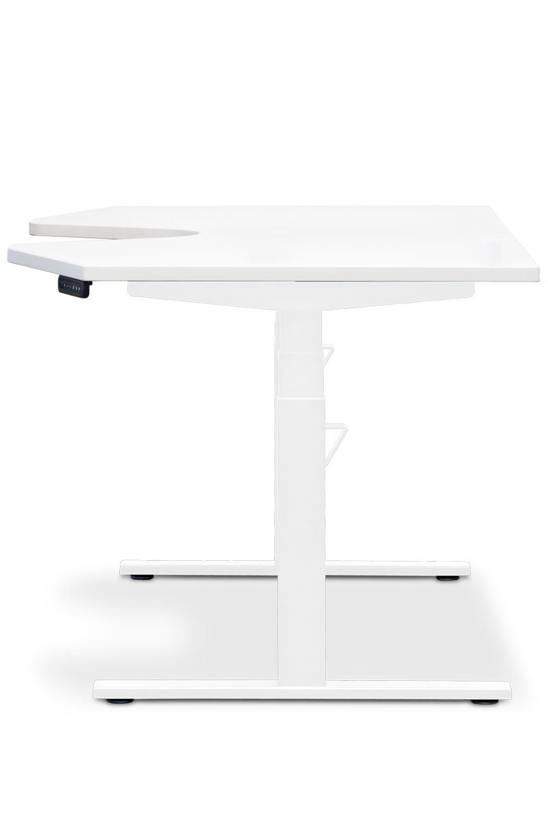 Gregory Shoulder Support Sit Stand Workstation White Top, White Frame. Product Code: SITSTAND-WHITE