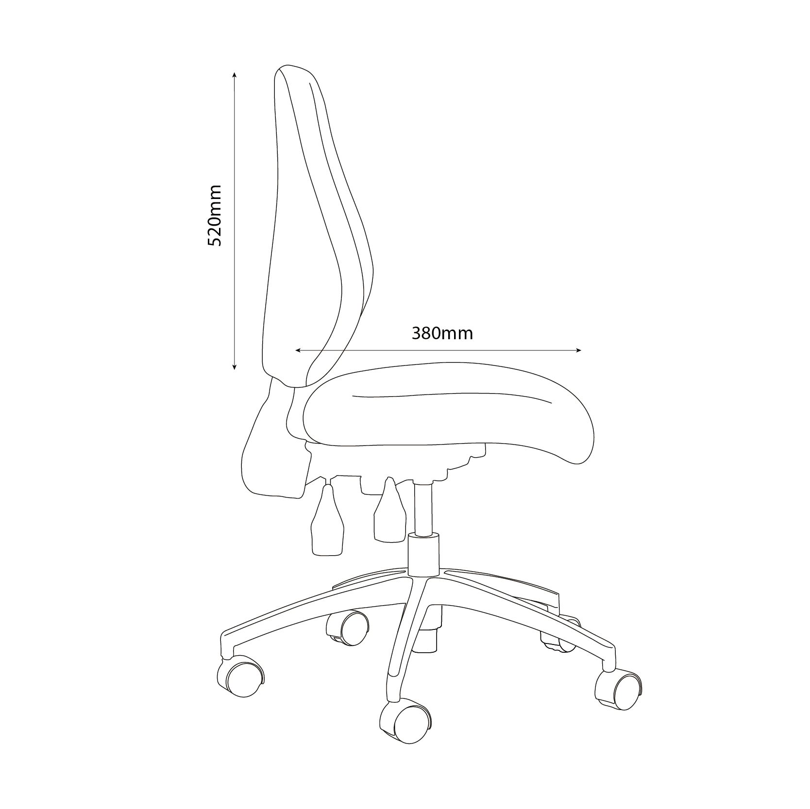 Project W chair Side line drawing