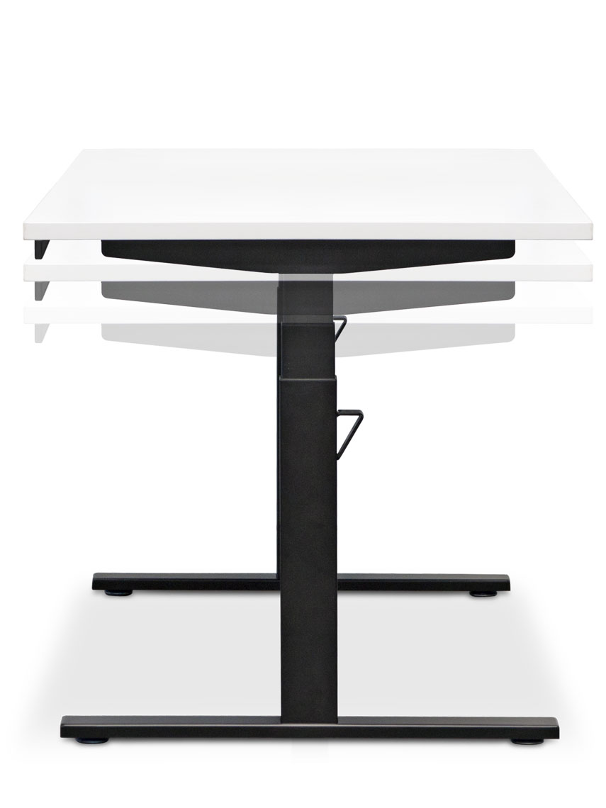 Gregory Electric Sit Stand Desk Workstation White Top, Black Frame