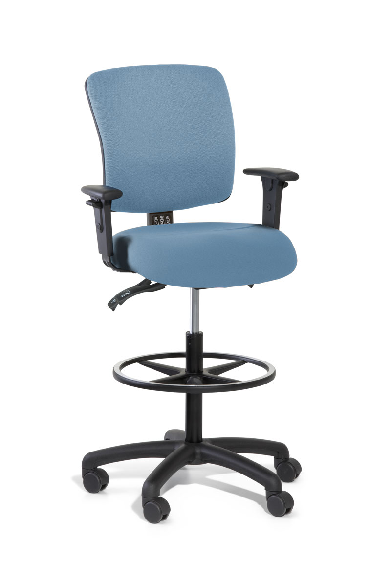 Gregory Boxta Drafting Chair - Medium Back Medium Seat with arms