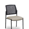 Gregory Dione Visitor Chair - Black 4 Leg Frame, Mesh Back, Upholstered Seat.