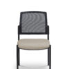 Gregory Dione Visitor Chair - Black 4 Leg Frame, Mesh Back, Upholstered Seat.