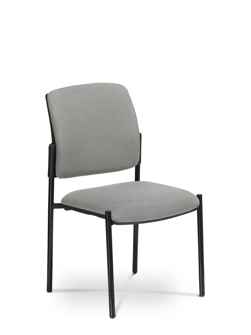 Gregory Dione Visitor Chair - Black 4 Leg Frame, Fully upholstered.