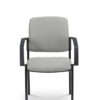 Gregory Dione Visitor Chair - Black 4 Leg Frame, Fully upholstered with arms.