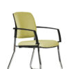 Gregory Dione Visitor Chair - Chrome Sled Frame, Fully upholstered, with arms.