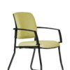 Gregory Dione Visitor Chair - Black Sled Frame, Fully upholstered, with arms.